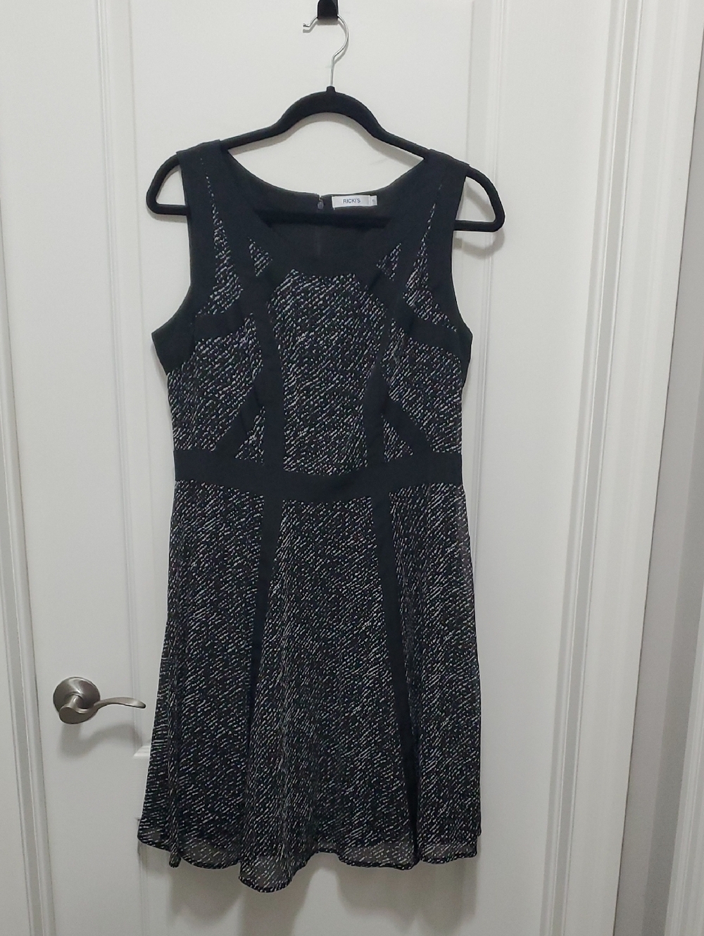 Ricki's Black & White Sleeveless Fit-and-Flare Mini Dress